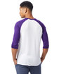 Alternative Men's Vintage Keeper Baseball T-Shirt WHITE/ DP VIOLET ModelBack