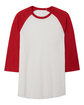 Alternative Men's Vintage Keeper Baseball T-Shirt WHITE/ RED FlatFront