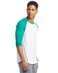 Alternative Men's Vintage Keeper Baseball T-Shirt WHITE/ GREEN ModelSide