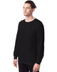 Hanes Men's ComfortSoft Long-Sleeve T-Shirt black ModelQrt
