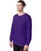 Hanes Men's ComfortSoft Long-Sleeve T-Shirt athletic purple ModelQrt
