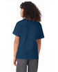 Hanes Youth 50/50 T-Shirt NAVY ModelBack