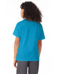 Hanes Youth 50/50 T-Shirt TEAL ModelBack