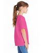 Hanes Youth Essential-T T-Shirt WOW PINK ModelSide