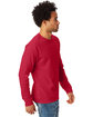 Hanes Unisex 6.1 oz. Tagless® Long-Sleeve T-Shirt deep red ModelSide
