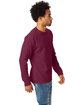 Hanes Adult Authentic-T Long-Sleeve T-Shirt MAROON ModelSide
