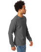 Hanes Unisex 6.1 oz. Tagless® Long-Sleeve T-Shirt smoke gray ModelSide