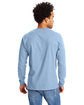 Hanes Men's Authentic-T Long-Sleeve Pocket T-Shirt LIGHT BLUE ModelBack