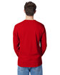 Hanes Men's Authentic-T Long-Sleeve Pocket T-Shirt DEEP RED ModelBack