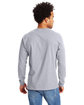 Hanes Men's Authentic-T Long-Sleeve Pocket T-Shirt LIGHT STEEL ModelBack