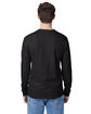 Hanes Men's Authentic-T Long-Sleeve Pocket T-Shirt BLACK ModelBack