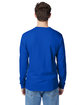 Hanes Men's Authentic-T Long-Sleeve Pocket T-Shirt DEEP ROYAL ModelBack