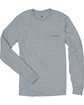Hanes Men's Authentic-T Long-Sleeve Pocket T-Shirt LIGHT STEEL FlatFront
