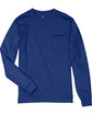 Hanes Men's Authentic-T Long-Sleeve Pocket T-Shirt DEEP ROYAL FlatFront