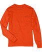 Hanes Men's Authentic-T Long-Sleeve Pocket T-Shirt ORANGE FlatFront