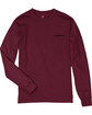 Hanes Men's Authentic-T Long-Sleeve Pocket T-Shirt MAROON FlatFront