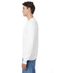 Hanes Men's Authentic-T Long-Sleeve Pocket T-Shirt WHITE ModelSide