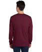 Jerzees Adult Premium Blend Long-Sleeve T-Shirt maroon heather ModelBack
