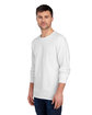 Jerzees Adult Premium Blend Long-Sleeve T-Shirt white ModelSide