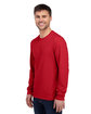 Jerzees Adult Premium Blend Long-Sleeve T-Shirt true red ModelSide