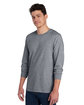 Jerzees Adult Premium Blend Long-Sleeve T-Shirt oxford ModelSide