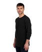 Jerzees Adult Premium Blend Long-Sleeve T-Shirt black ink ModelSide