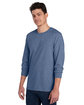 Jerzees Adult Premium Blend Long-Sleeve T-Shirt denim heather ModelSide