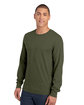 Jerzees Adult Premium Blend Long-Sleeve T-Shirt military grn hth ModelSide