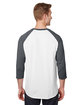 Jerzees Unisex Three-Quarter Sleeve Raglan T-Shirt white/ char hthr ModelBack