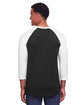 Jerzees Unisex Three-Quarter Sleeve Raglan T-Shirt black ink/ white ModelBack