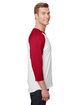 Jerzees Unisex Three-Quarter Sleeve Raglan T-Shirt white/ true red ModelSide