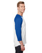 Jerzees Unisex Three-Quarter Sleeve Raglan T-Shirt white/ royal ModelSide