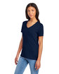 Jerzees Ladies' Premium Blend V-Neck T-Shirt j navy ModelSide