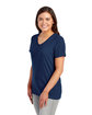 Jerzees Ladies' Premium Blend V-Neck T-Shirt indigo heather ModelSide