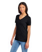 Jerzees Ladies' Premium Blend V-Neck T-Shirt black ink ModelSide