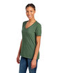 Jerzees Ladies' Premium Blend V-Neck T-Shirt military grn hth ModelSide