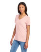 Jerzees Ladies' Premium Blend V-Neck T-Shirt blush pink ModelSide