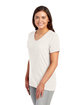 Jerzees Ladies' Premium Blend V-Neck T-Shirt sweet cream hth ModelSide