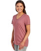 Jerzees Ladies' Premium Blend V-Neck T-Shirt heather mauve ModelSide