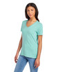 Jerzees Ladies' Premium Blend V-Neck T-Shirt mint to be ModelSide