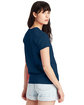 Hanes Ladies' Essential-T V-Neck T-Shirt navy ModelBack