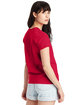 Hanes Ladies' Essential-T V-Neck T-Shirt deep red ModelBack