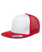 Yupoong Adult Classic Trucker with White Front Panel Cap RED/ WHT/ RED OFFront