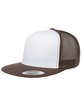 Yupoong Adult Classic Trucker with White Front Panel Cap BROWN/ WHT/ BRWN OFFront