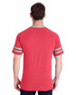 Jerzees Adult TRI-BLEND Varsity Ringer T-Shirt fr red hth/ oxfr ModelBack