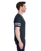 Jerzees Adult TRI-BLEND Varsity Ringer T-Shirt black hth/ oxfrd ModelSide