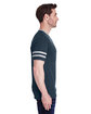 Jerzees Adult TRI-BLEND Varsity Ringer T-Shirt indigo hth/ oxfr ModelSide