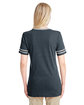 Jerzees Ladies' TRI-BLEND Varsity V-Neck T-Shirt black hth/ oxfrd ModelBack