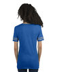 Jerzees Ladies' TRI-BLEND Varsity V-Neck T-Shirt tru blu hth/ oxf ModelBack