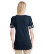 Jerzees Ladies' TRI-BLEND Varsity V-Neck T-Shirt indigo hth/ oxfr ModelBack